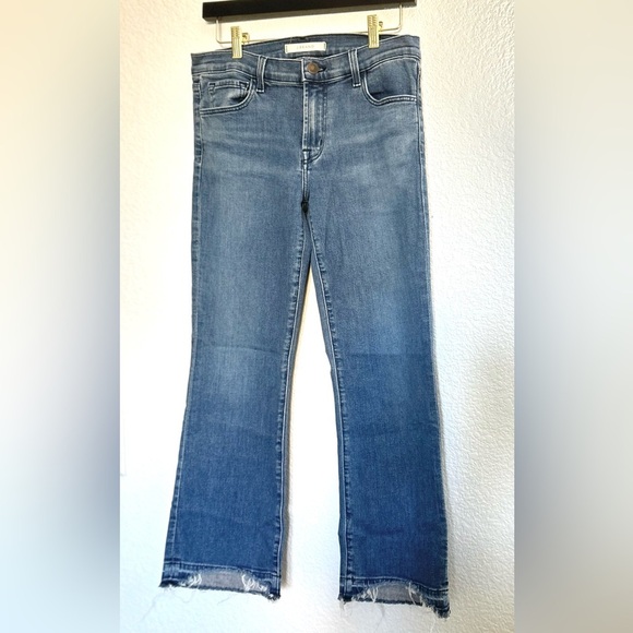 J Brand Denim - J BRAND Stretchy Cropped Midrise Y2K  Straight 
Leg Denim Jeans